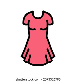 dress women clothes color icon vector. dress women clothes sign. isolated symbol illustration