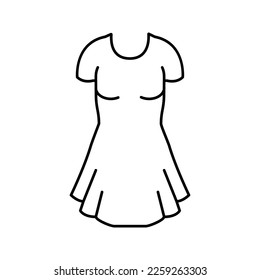 dress women clothes line icon vector. dress women clothes sign. isolated contour symbol black illustration