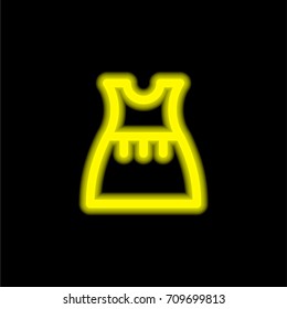 Dress yellow glowing neon ui ux icon. Glowing sign logo vector