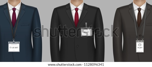dressed formally classic suit businessman business stock formal name tags