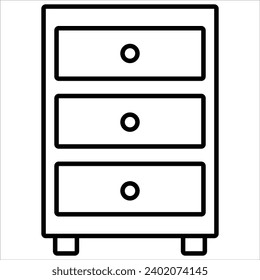 dresser, Basic Furniture icon in thin line style