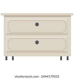 Dresser for bedroom vector cartoon illustration isolated on a white background.