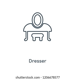 Dresser concept line icon. Linear Dresser concept outline symbol design. This simple element illustration can be used for web and mobile UI/UX.