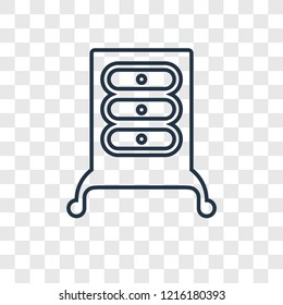 Dresser concept vector linear icon isolated on transparent background, Dresser concept transparency concept in outline style