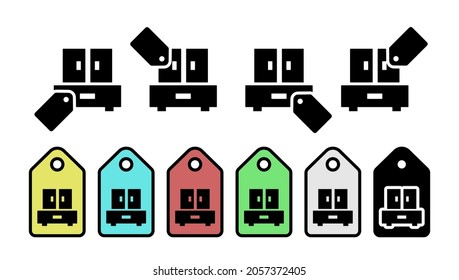 Dresser glyph vector icon in tag set illustration for ui and ux, website or mobile application