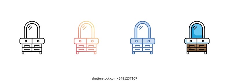Dresser icon design with white background stock illustration