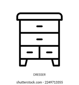 dresser icon. Line Art Style Design Isolated On White Background