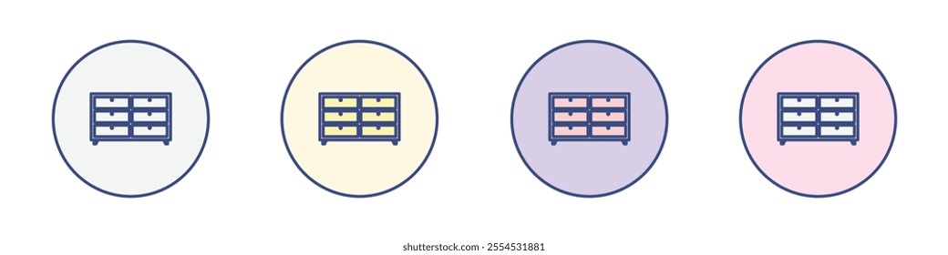 Dresser icon Thin line flat illustration