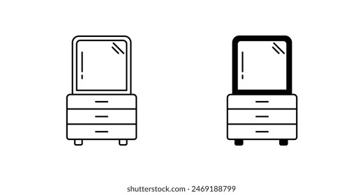 dresser icon with white background vector stock illustration