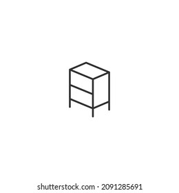 dresser isometric line icon, editable stroke icon