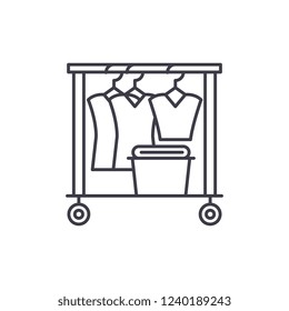 Dresser line icon concept. Dresser vector linear illustration, symbol, sign