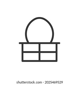 Dresser minimal line icon. Web stroke symbol design. Dresser sign isolated on a white background. Premium line icon.