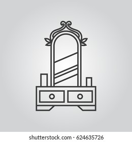 dresser with mirror icon