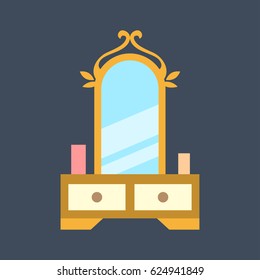 dresser with mirror icon