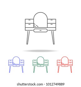 Dresser with mirror icon. Element of furniture and household multi colored icons for mobile concept and web apps. Thin line icon for website design and mobile app. Premium icon on white background