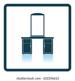Dresser with mirror icon. Shadow reflection design. Vector illustration.