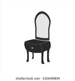 Dresser with mirror icon. Vector Illustration