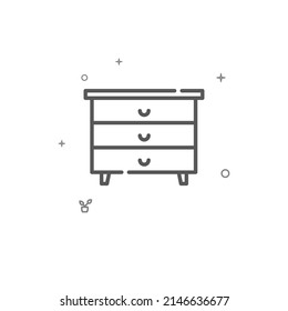 Dresser einfaches Vektorsymbol. Möbel zu Hause. Symbol, Piktogramm, Zeichen einzeln auf weißem Hintergrund. Bearbeitbarer Strich. Passen Sie das Zeilengewicht an.