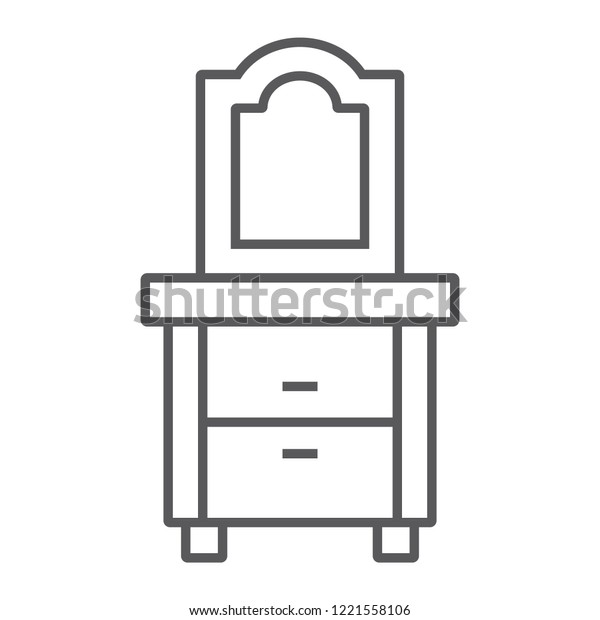 Dresser Thin Line Icon Home Furniture Signs Symbols Interiors