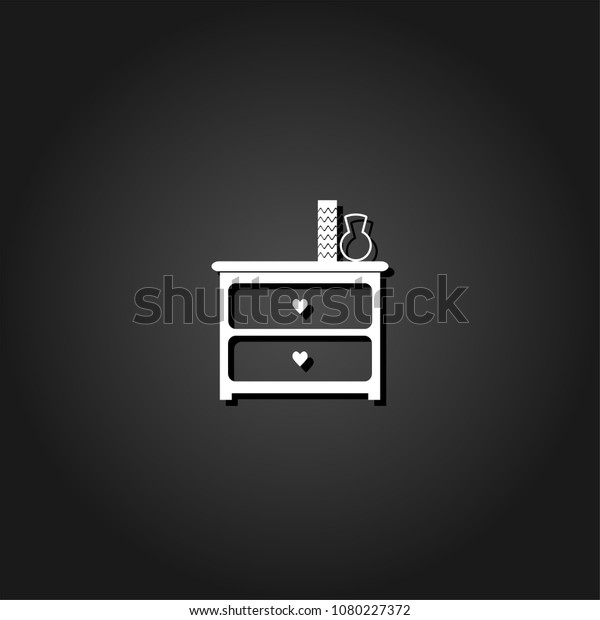 Dresser Vases Icon Flat Simple White Stock Vector Royalty Free