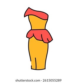 dresses cocktail line icon vector. dresses cocktail sign. isolated symbol illustration