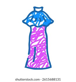 dresses evening gowns garment doodle icon sketch vector. dresses evening gowns garment sign. isolated symbol illustration