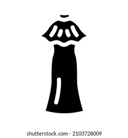 dresses evening gowns garment glyph icon vector. dresses evening gowns garment sign. isolated contour symbol black illustration