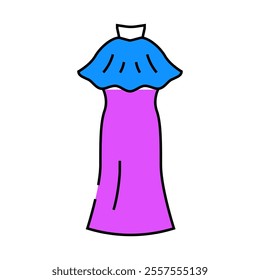 dresses evening gowns garment line icon vector. dresses evening gowns garment sign. isolated symbol illustration