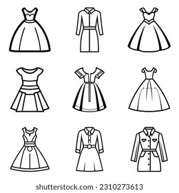 Vestidos Icono Plano Aislado En Fondo Blanco