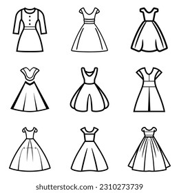 Vestidos Icono Plano Aislado En Fondo Blanco