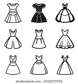 Vestidos Icono Plano Aislado En Fondo Blanco