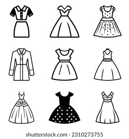 Vestidos Icono Plano Aislado En Fondo Blanco