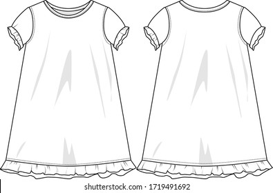 Dresses for girls vector vector template template

