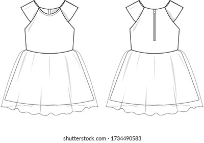 Dresses Girls Vector Template Pattern Stock Vector (Royalty Free ...