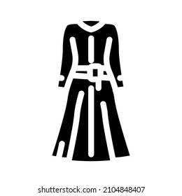 viste el vector de icono de glifo de desgaste laboral. viste la señal de ropa de trabajo. símbolo de contorno aislado ilustración negra