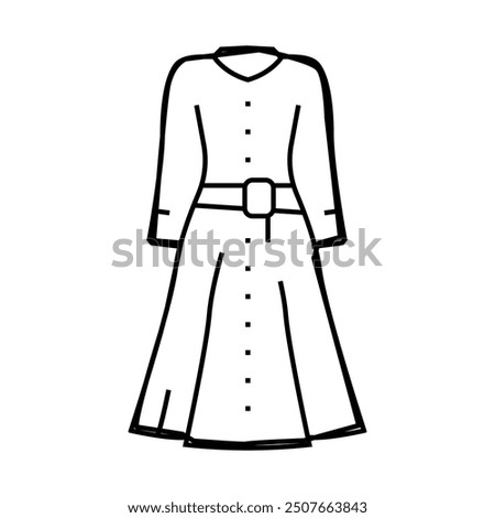 dresses workwear line icon vector. dresses workwear sign. isolated contour symbol black illustration
