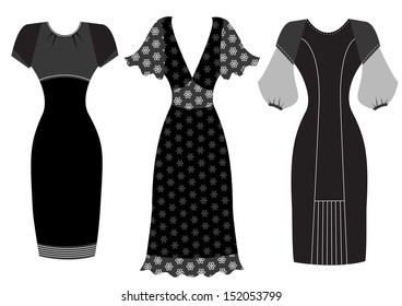 Dresses.Vector woman clothes