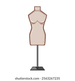 dressform mannequin tailor cartoon. couture bespoke, alteration stitching, needle thread dressform mannequin tailor sign. isolated symbol vector illustration