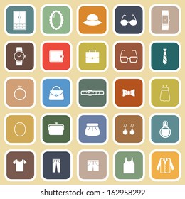 Dressing flat icons on brown background, stock vector