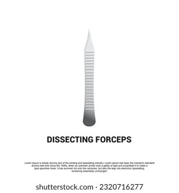Dressing forceps isolated on white background. Medical tool. 
