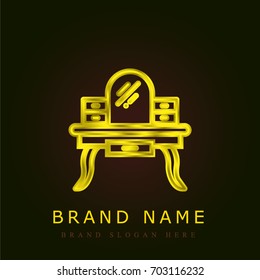 Dressing golden metallic logo