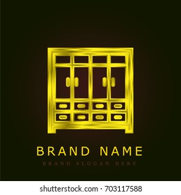 Dressing golden metallic logo