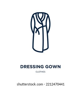 Dressing Gown Icon From Clothes Collection. Thin Linear Dressing Gown, Woman, Man Outline Icon Isolated On White Background. Line Vector Dressing Gown Sign, Symbol For Web And Mobile