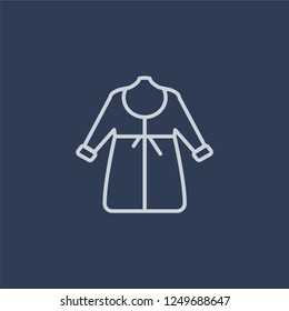 Dressing Gown icon. Dressing Gown linear design concept from Dressing Gown collection. Simple element vector illustration on dark blue background.