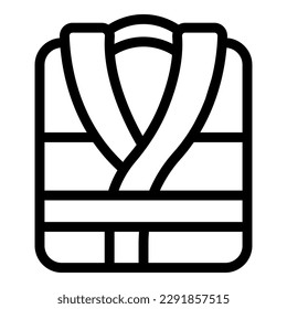Dressing gown icon outline vector. Towel fabric. Textile pile