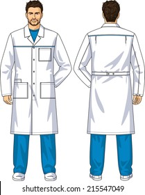 Dressing gown for the man with pockets and a fastener on buttons