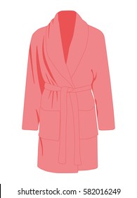 Dressing Gown Pink Vector Illustration Isolated