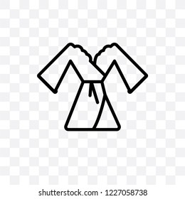 Dressing Gown vector linear icon isolated on transparent background, Dressing Gown transparency concept can be used for web and mobile