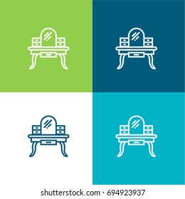 Dressing green and blue material color minimal icon or logo design