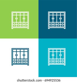 Dressing green and blue material color minimal icon or logo design